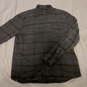 Vans Large Gray and Red Checkered Flannel